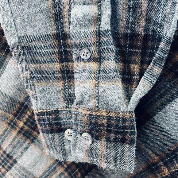 Molokai Surf Co Men's M Medium Blue Black Plaid Flannel Button Up Shirt - Picture 9 of 16